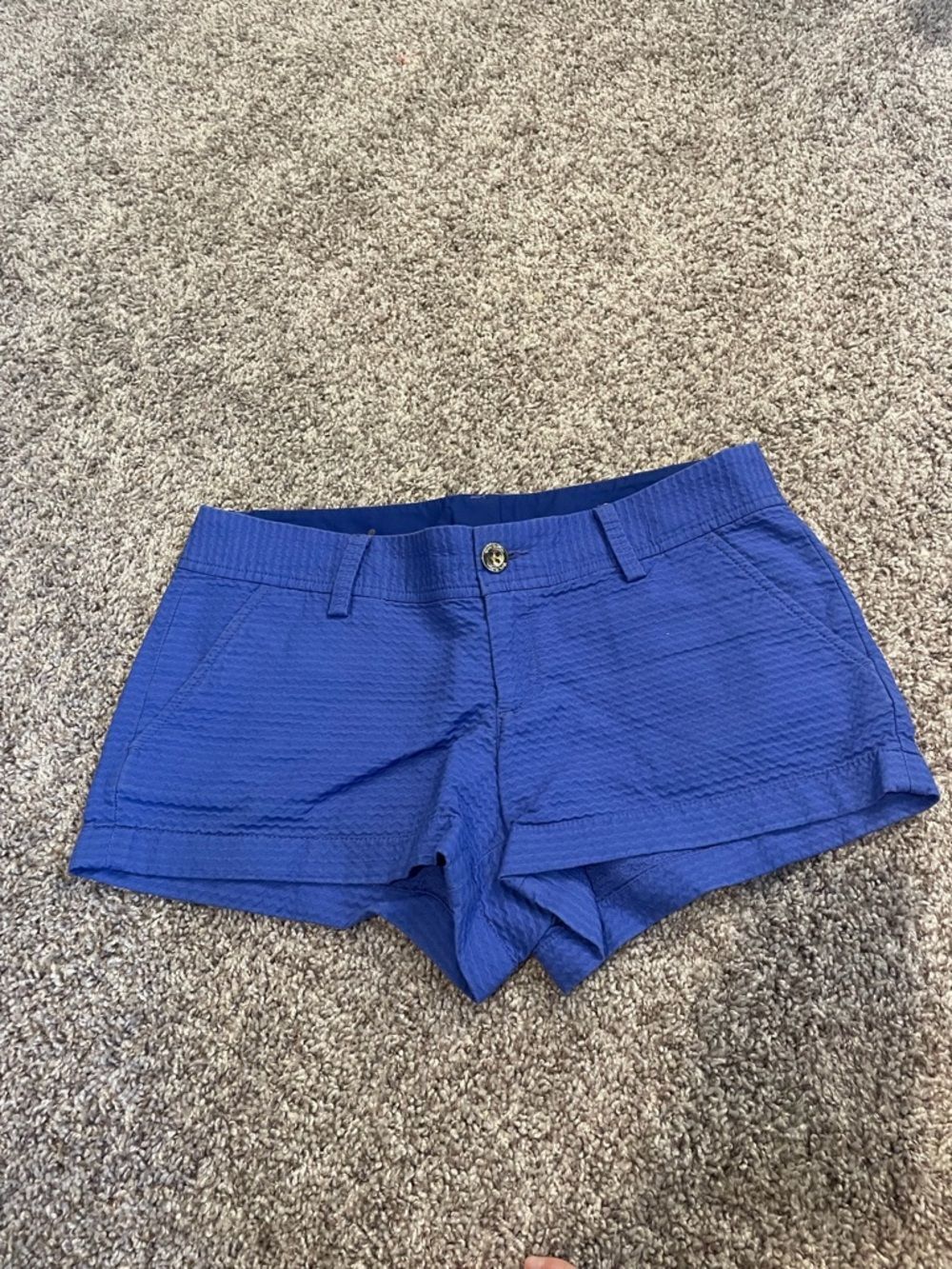 Lilly Pulitzer Walsh Shorts Women's Size 6 Blue Waffle Texture Iris